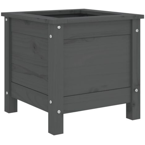 Garden Planter Grey 40x40x39 cm Solid Wood Pine vidaXL