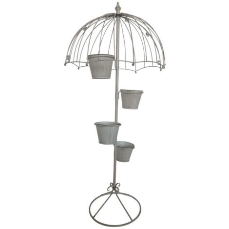 Garden Planter - Metal - L35 x W35 x H130 cm - Cream