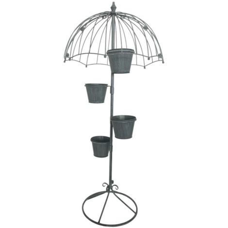 Garden Planter - Metal - L35 x W35 x H130 cm - Grey