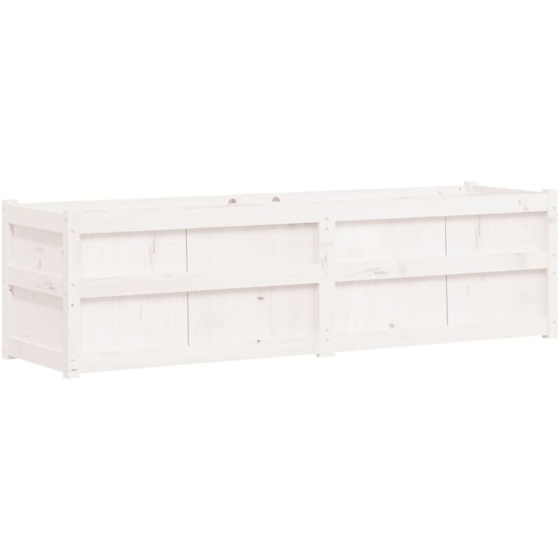 Garden Planter White 180x50x50 Cm Solid Wood Pine Vidaxl