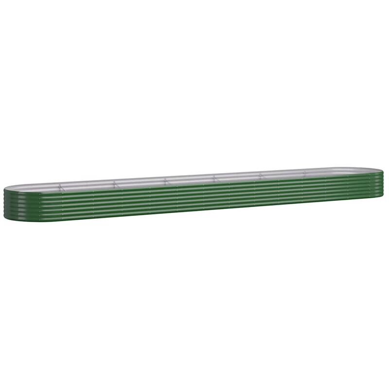 Garden Raised Bed Galvanised Steel 544x100x36 Cm Green Vidaxl