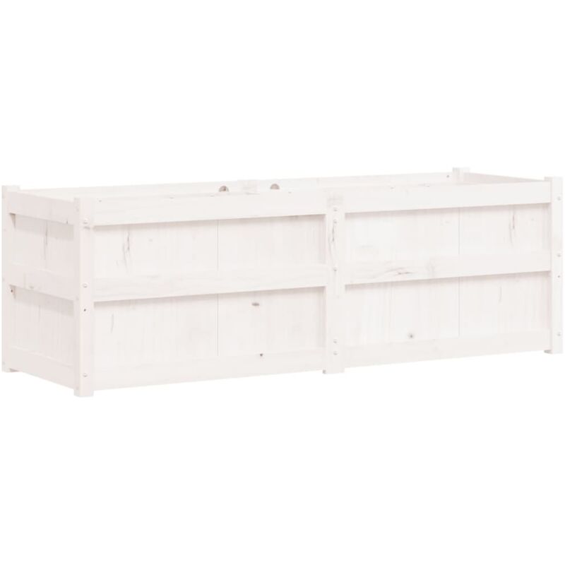 Garden Planter White 150x50x50 Cm Solid Wood Pine Vidaxl