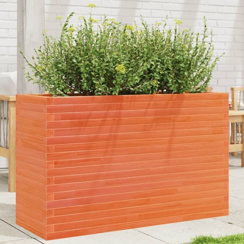 Garden Planter Wax Brown 110x40x68.5 cm Solid Wood Pine Vidaxl