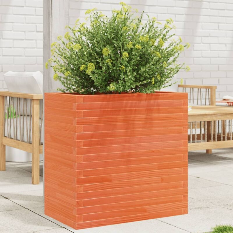 Garden Planter Wax Brown 70x40x68.5 cm Solid Wood Pine Vidaxl
