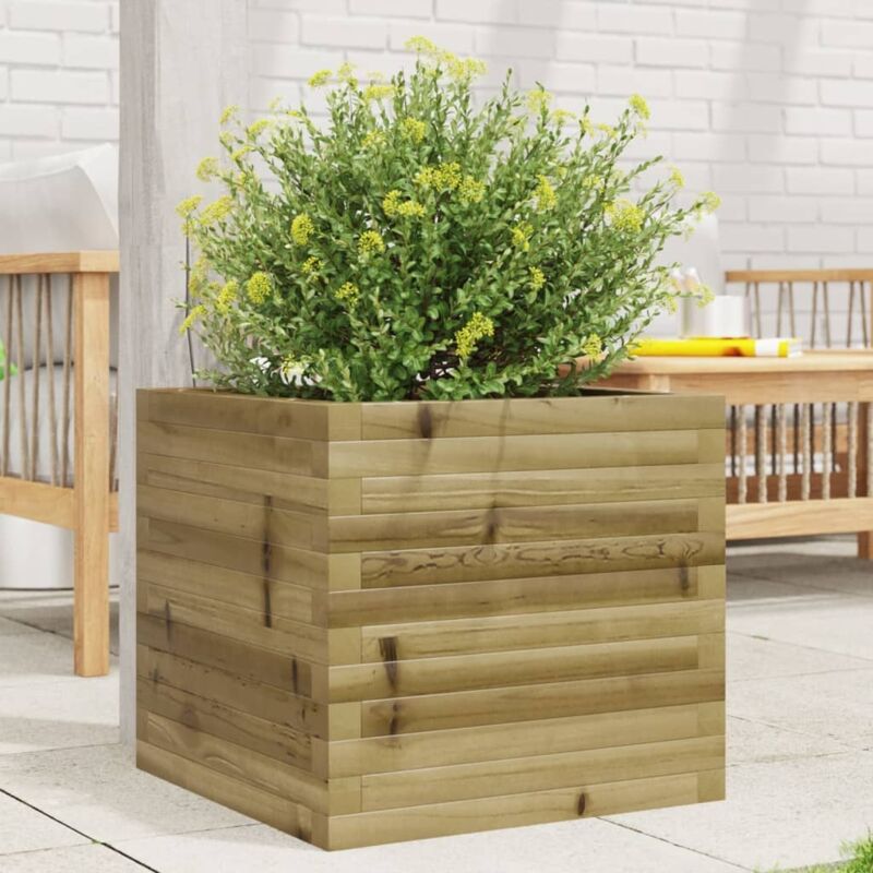 Garden Planter 50x50x45.5 Cm Impregnated Wood Pine Vidaxl
