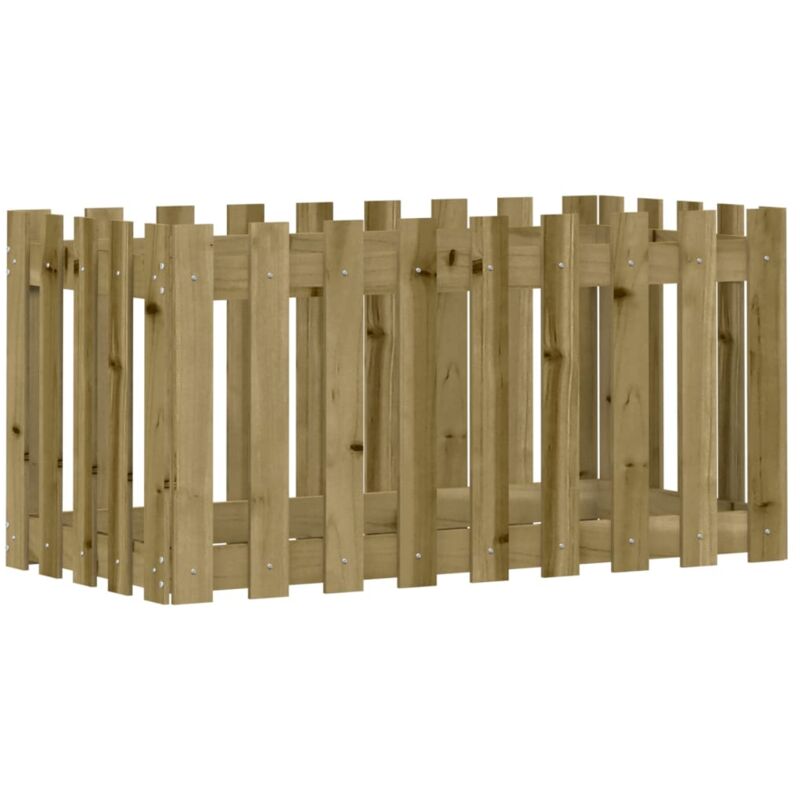 Vidaxl - Garden Raised Bed With Fence Design 100x50x50 Cm Impregnated Wood Pine