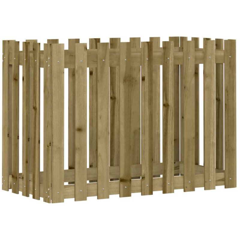 Vidaxl - Garden Raised Bed With Fence Design 100x50x70 Cm Impregnated Wood Pine