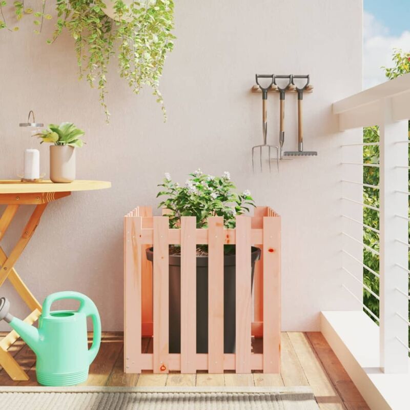 Vidaxl - Garden Planter With Fence Design 60x60x60 Cm Solid Wood Douglas