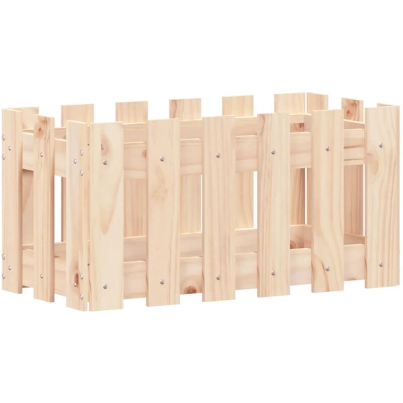Vidaxl - Garden Planter With Fence Design 60x30x30 Cm Solid Wood Pine