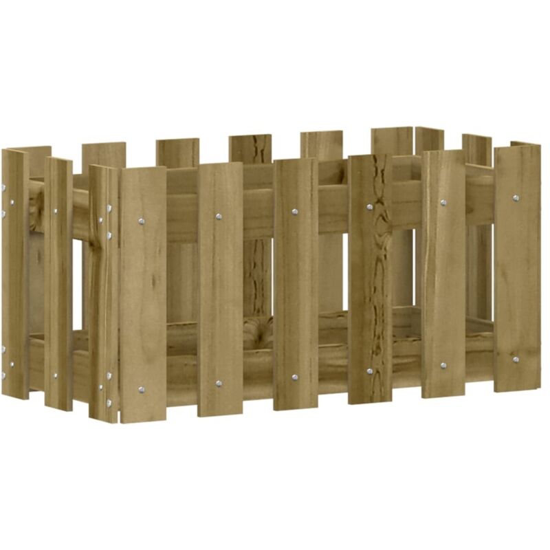 Garden Planter With Fence Design 60x30x30 Cm Impregnated Wood Pine Vidaxl
