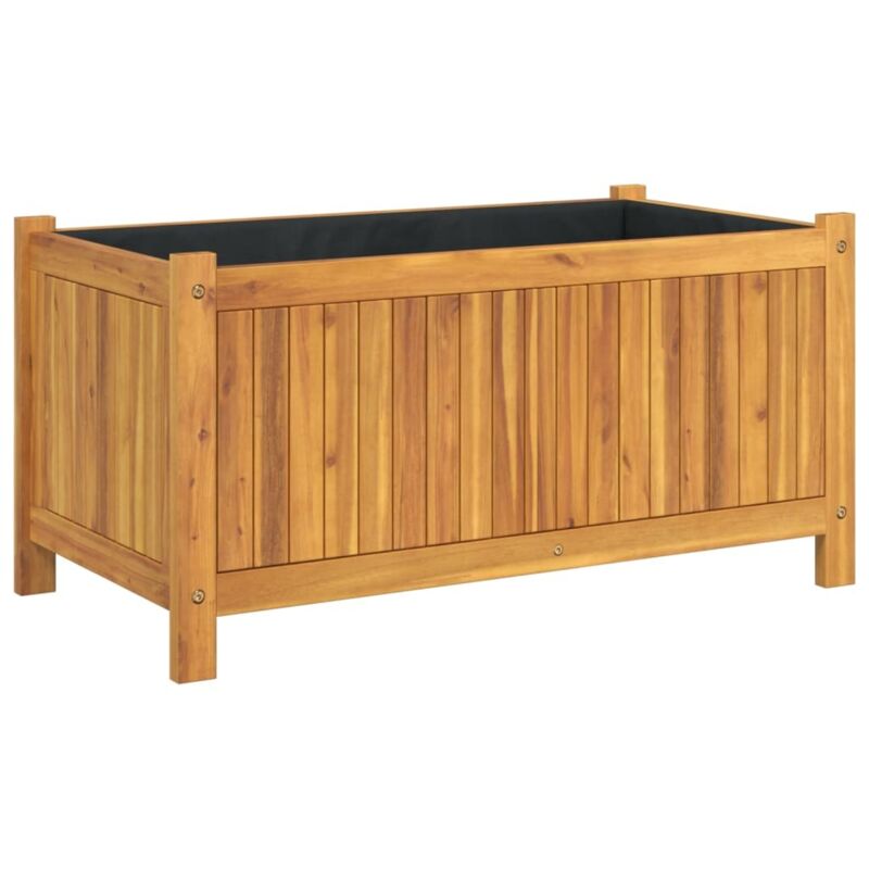 Garden Planter With Liner 80x42x40 Cm Solid Wood Acacia Vidaxl