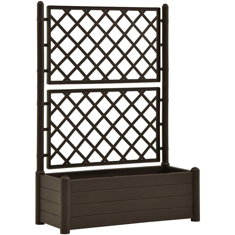 Vidaxl - Garden Planter With Trellis 100X43x142 Cm Pp Mocha Anthracite