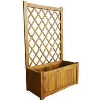 Garden Planter with Trellis Solid Acacia Wood