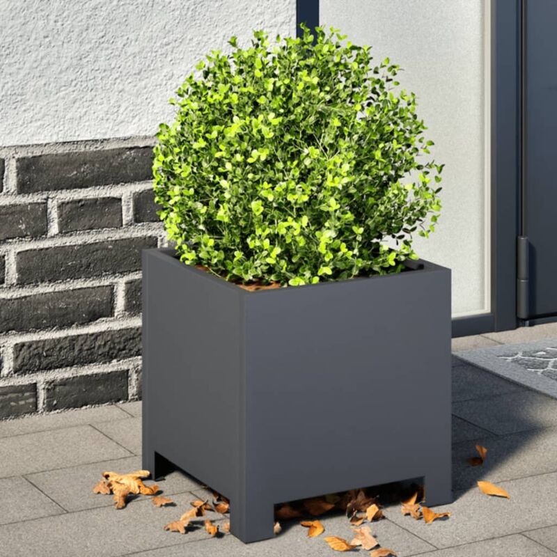 Garden Planters 2 pcs Anthracite 30x30x30 cm Steel vidaXL