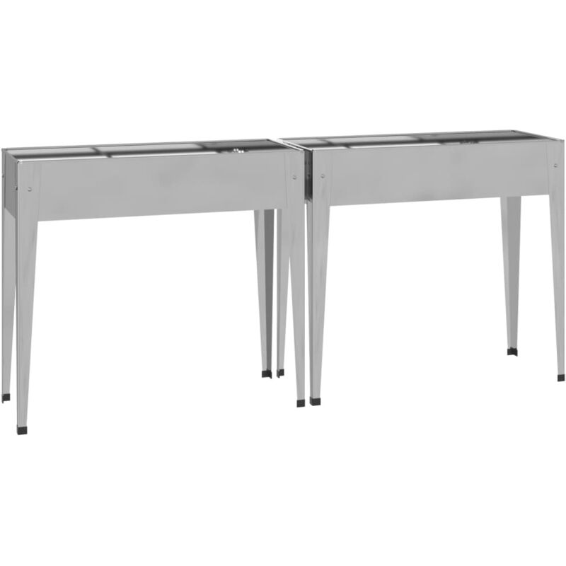 Garden Planters 2 Pcs Galvanised Steel Vidaxl