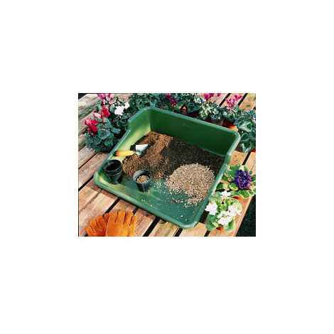 GARLAND Garden Plastic Potting Plant Tray - Tidy Garden or Greenhouse - Green