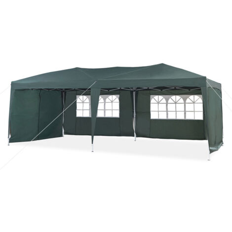 Garden Pop Up Gazebo, 3 x 6mHeight Adjustable Marquee Party Tent with Sidewalls,Green