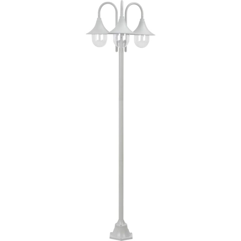 Vidaxl - Garden Post Light E27 220 cm Aluminium 3-Lantern White - White