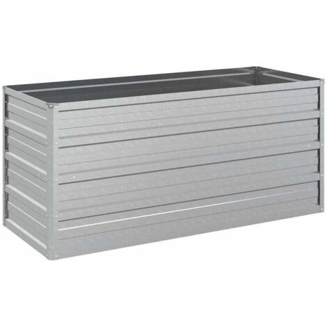 Garden Raised Bed 100x40x45 cm Galvanized Steel Silver vidaXL