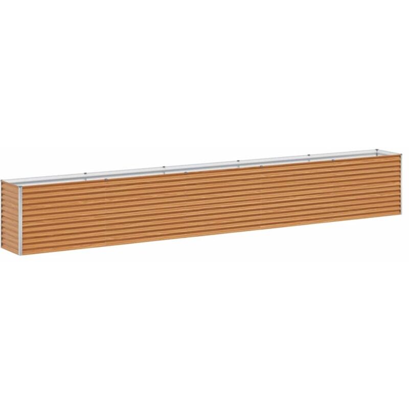 Garden Raised Bed Light Brown 485 X 50 X 68 Cm Galvanised Steel Vidaxl