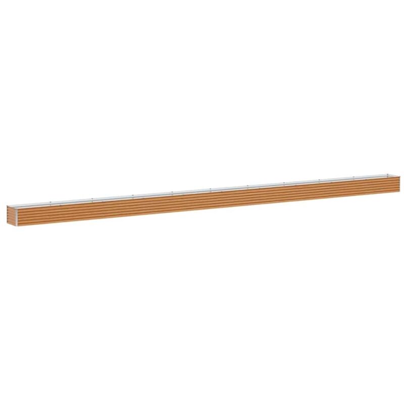 Garden Raised Bed Light Brown 970 X 50 X 36 Cm Galvanised Steel Vidaxl