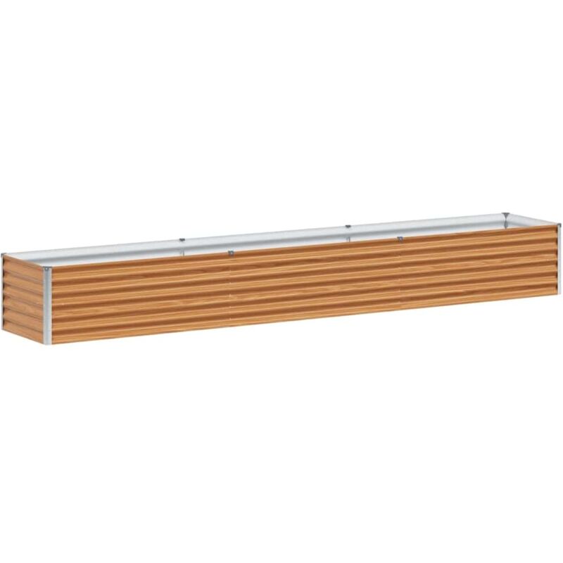 Garden Raised Bed Light Brown 290 X 50 X 36 Cm Galvanised Steel Vidaxl