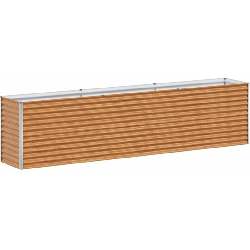 Garden Raised Bed Light Brown 290 X 50 X 68 Cm Galvanised Steel Vidaxl