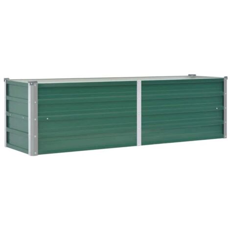 Garden Raised Bed Galvanised Steel 160x40x45 cm Green