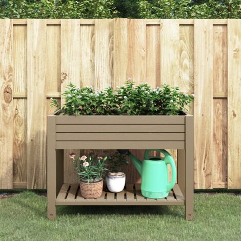 Garden Raised Bed Light Brown 110x45x79 cm Polypropylene vidaXL