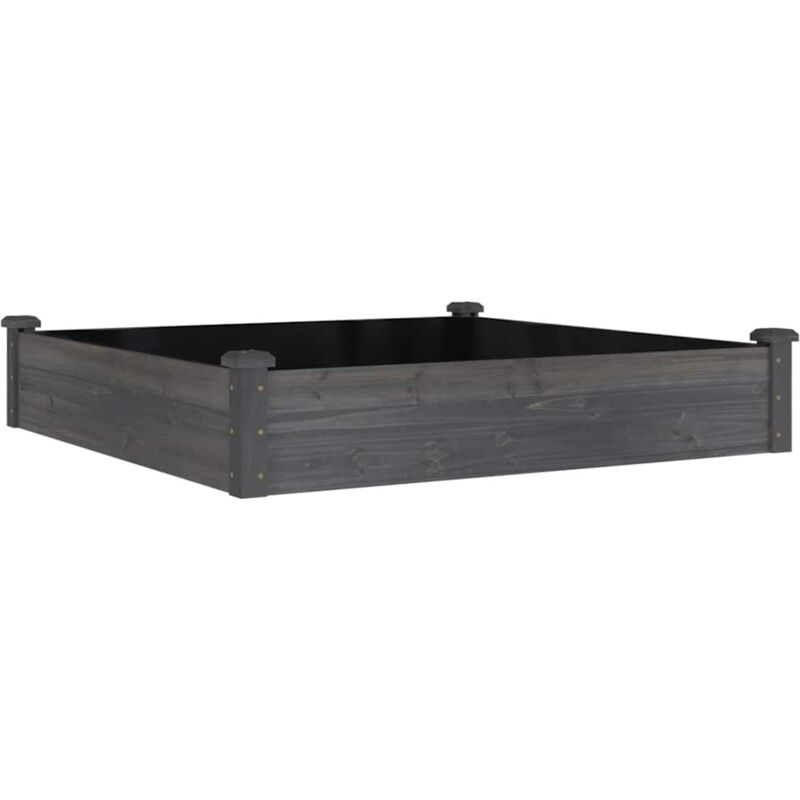 Vidaxl - Garden Raised Bed With Liner Grey 120x120x25 Cm Solid Wood Fir