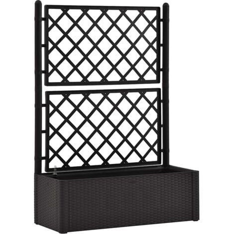 Garden Raised Bed with Trellis and Self Watering System Anthracite vidaXL