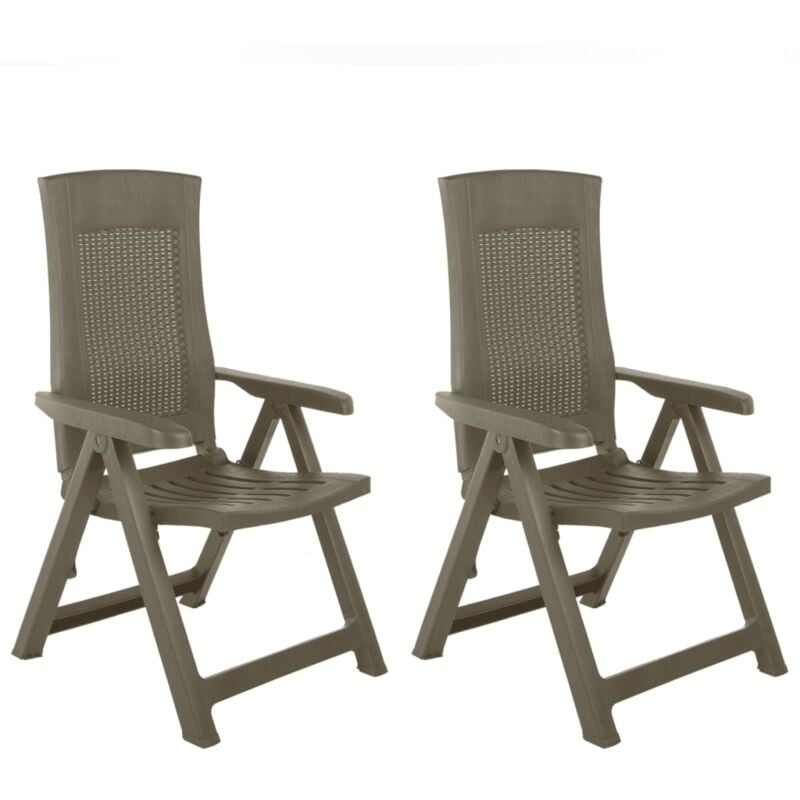 Vidaxl - Garden Reclining Chairs 2 pcs Plastic Mocca