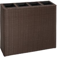 Garden Rectangle Rattan Planter Set Brown