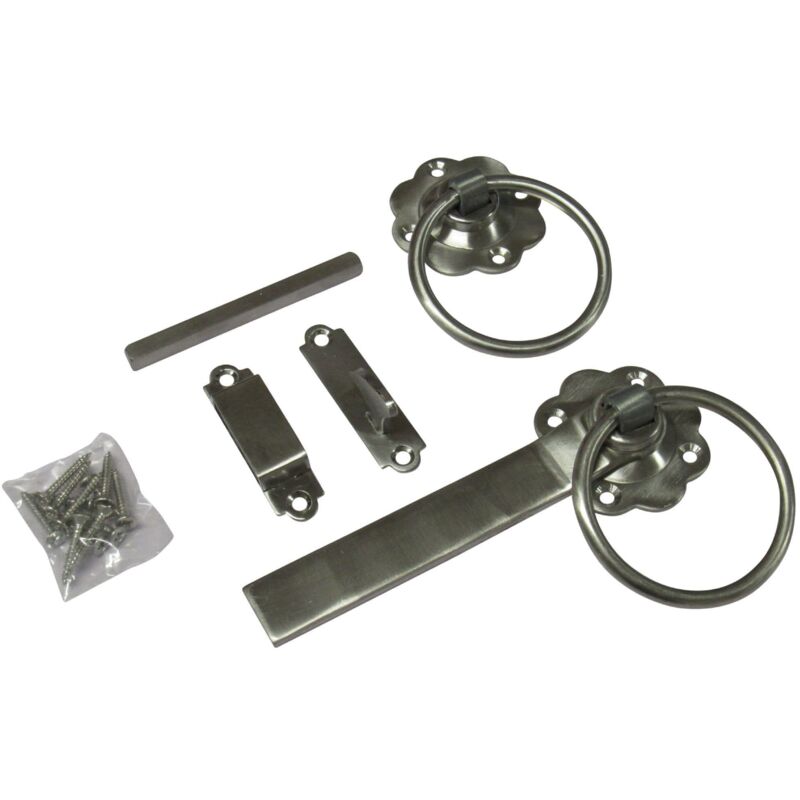 Garden Ring Gate Latch Stainless Steel 6" (Twisted Handle Door Catch Lock)