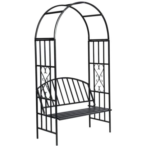 Garden Rose Arch with Bench vidaXL