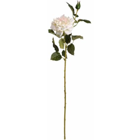 Garden Rose Spray Artificial Flower - Fabric/Plastic - L10 x W16 x H68 cm - White