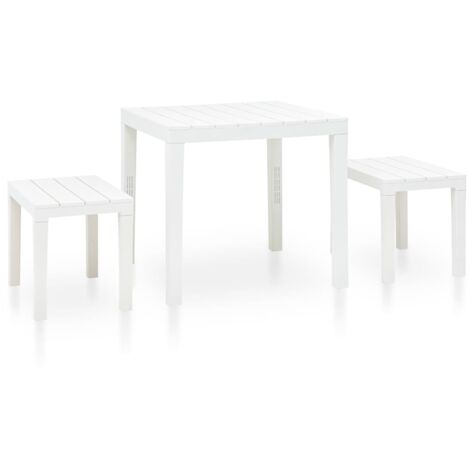 Garden Set  White  Plastic  Medium  Durable  Garden Set  Square vidaXL