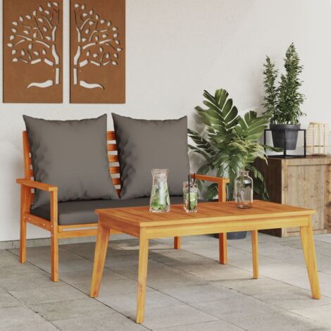 Garden Set with Cushion Solid Wood Acacia vidaXL