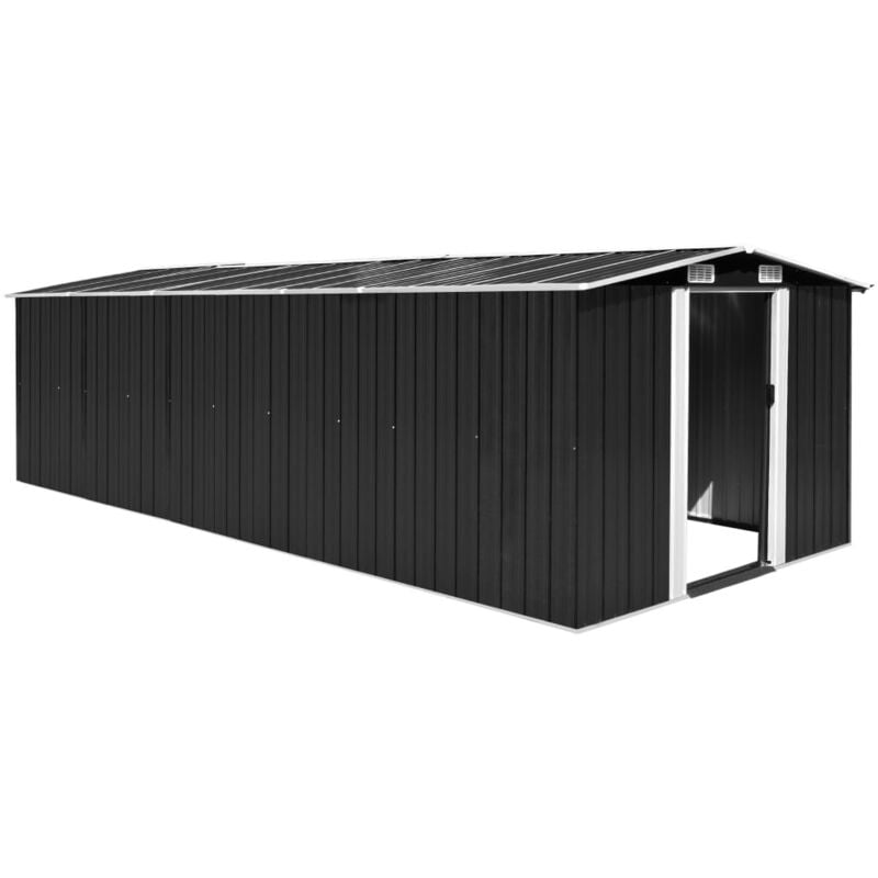 Garden Shed 257x580x181 cm Metal Anthracite Vidaxl