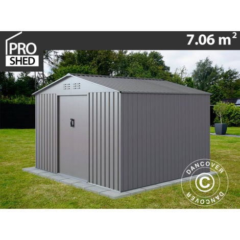 Garden Shed 2.77x2.55x1.92 m, 7.06 m², ProShed®, Aluminium Grey