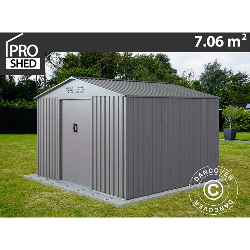 Garden Shed 2.77x2.55x1.92 m ProShed®, Aluminium Grey