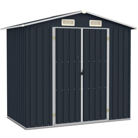 Garden Shed Anthracite 205x129x183 cm Galvanised Steel