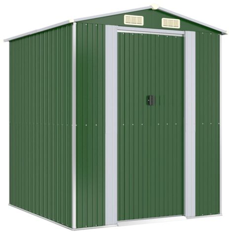 Garden Shed Green 192x191x223 cm Galvanised Steel vidaXL