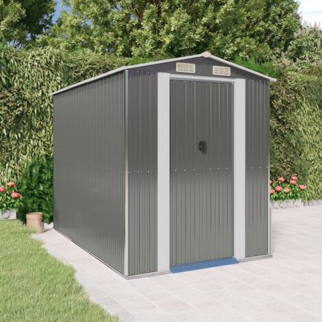 Garden Shed Light Grey 192x274x223 cm Galvanised Steel CFW90903