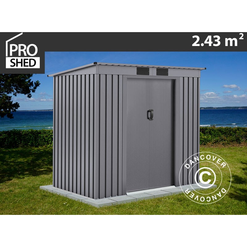 Garden Shed w/Flat Roof 2.01x1.21x1.76 m ProShed®, Aluminium Grey