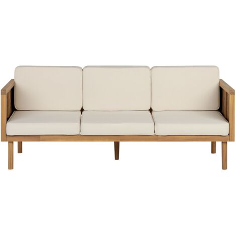 Garden Sofa 3 Seater BARATTI Acacia Wood Brown