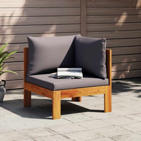Garden Sofa Corner with Cushions Solid Wood Acacia vidaXL