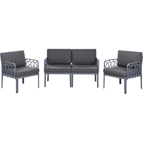 Garden Sofa Set 4 Seater ERICHE Dark Grey