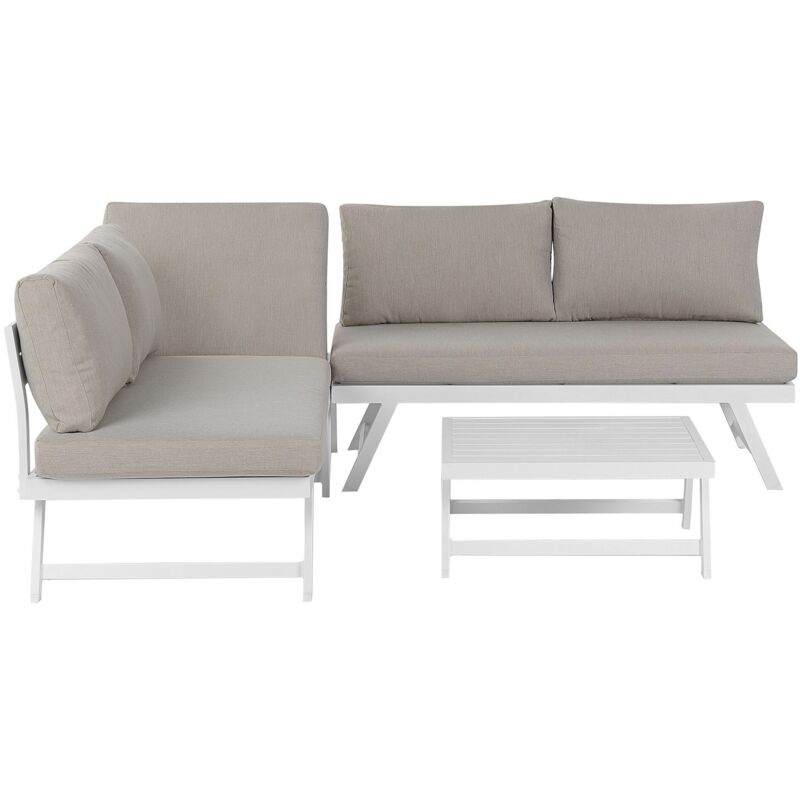 Beliani - Modern 5 Seat Outdoor Sofa Set Cushions Coffee Table Taupe Coccorino