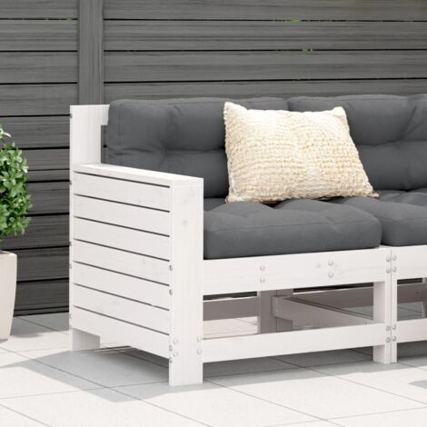 Garden Sofa White Solid pine wood Single Modular Garden Sofa vidaXL